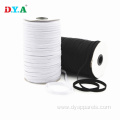 5mm black and white braided elastic for clothing